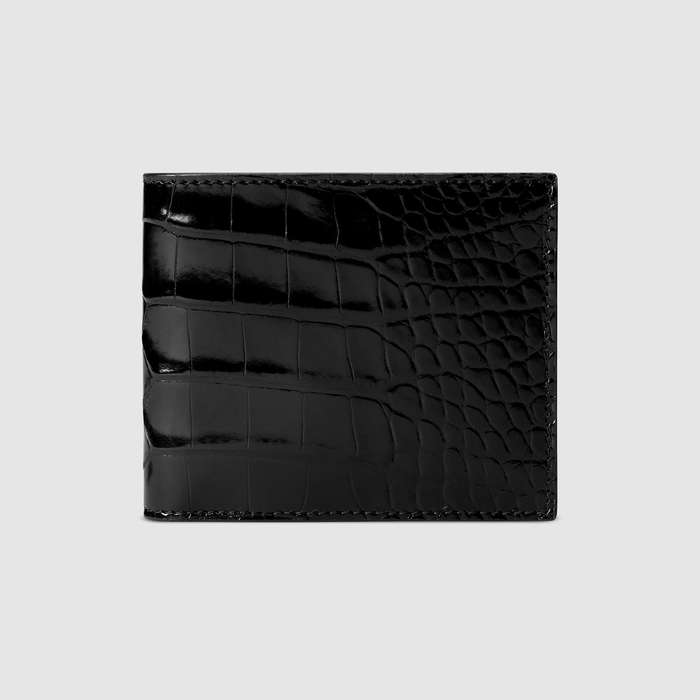 유럽직배송 구찌 GUCCI Crocodile bi-fold wallet 365482EZIBG1000