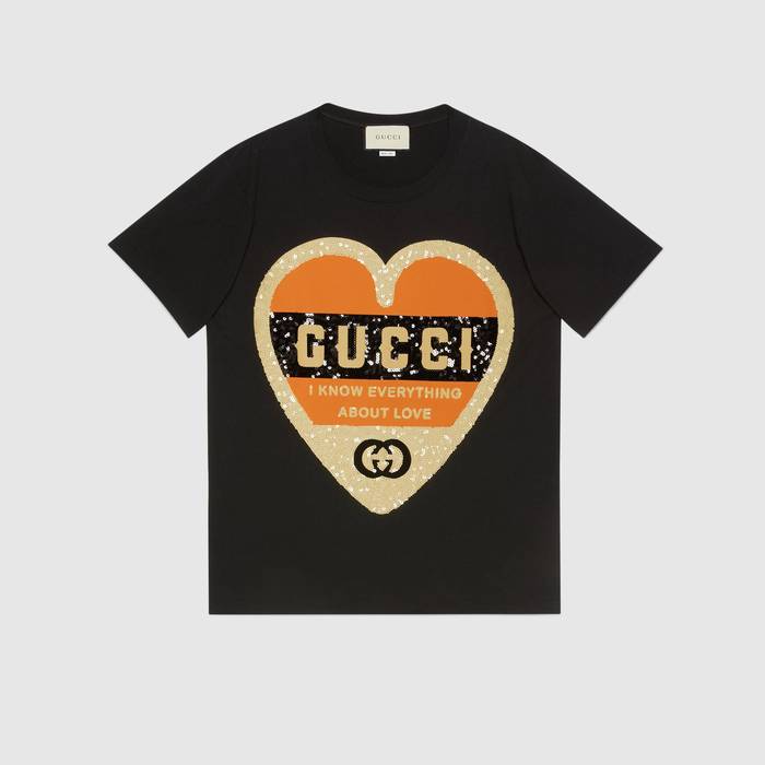 유럽직배송 구찌 GUCCI Gucci Oversize T-shirt with Love print 492347XJB721082