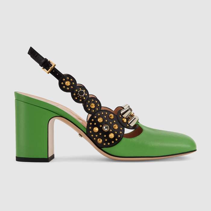 유럽직배송 구찌 GUCCI Gucci Women&#039;s mid-heel pump with studs 626223BTMQ03780
