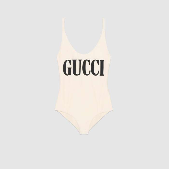 유럽직배송 구찌 GUCCI Sparkling swimsuit with Gucci print 501899XJANK9207