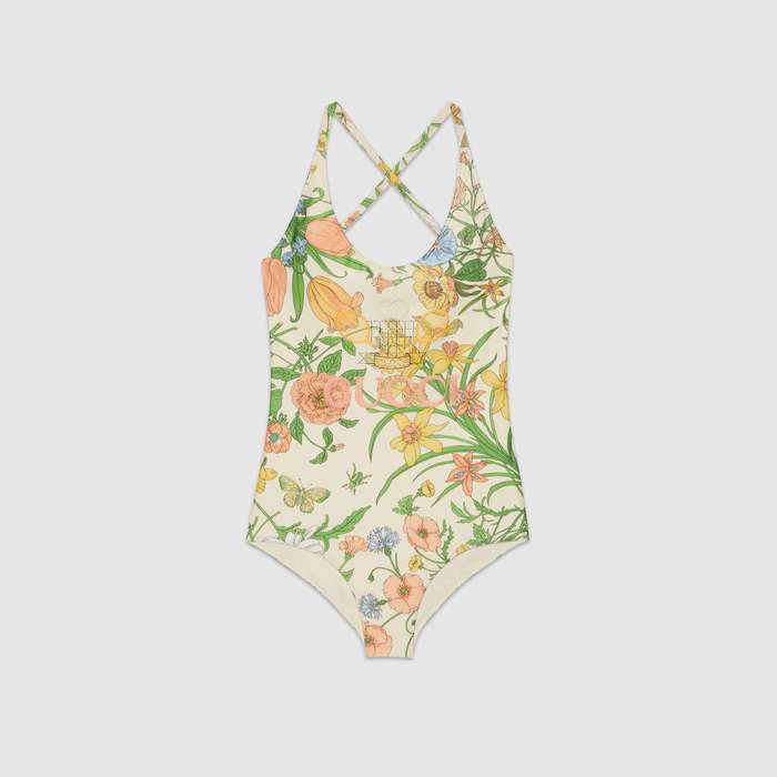 유럽직배송 구찌 GUCCI Sparkling swimsuit with Flora print 501899XJBGF9460