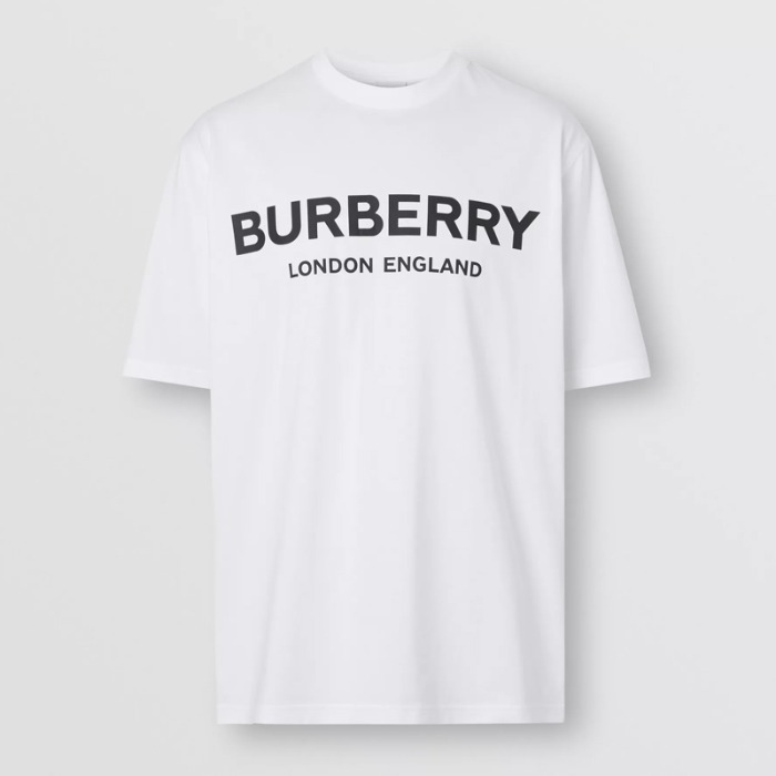 유럽직배송 버버리 남성 로고 프린트 코튼 티셔츠 화이트 BURBERRY Man Logo Print Cotton T-shirt 80260171