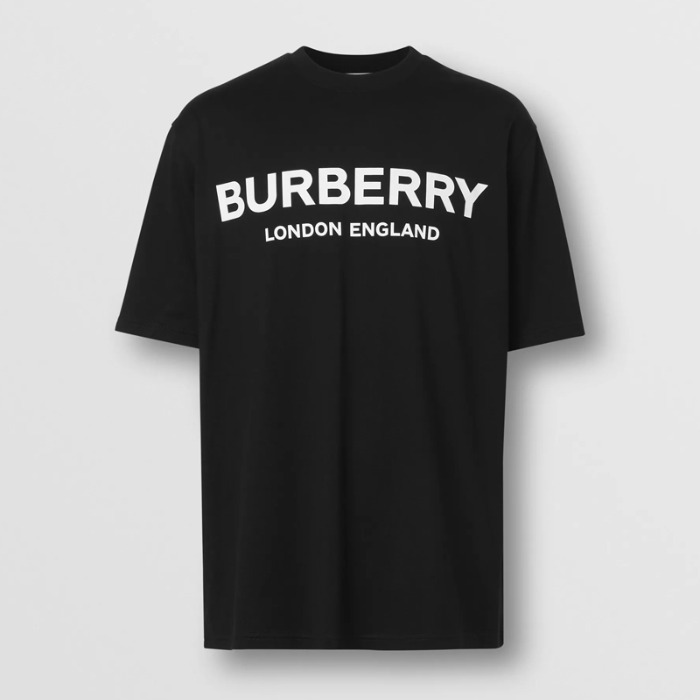 유럽직배송 버버리 남성 로고 프린트 코튼 티셔츠 블랙 BURBERRY Man Logo Print Cotton T-shirt 80260161