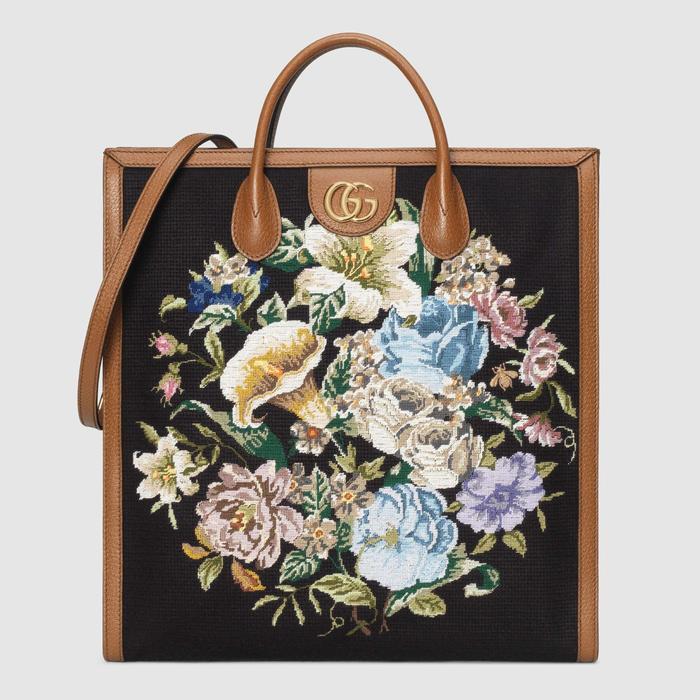 유럽직배송 구찌 GUCCI Gucci Tote bag with floral embroidery 6556079ARPG1096