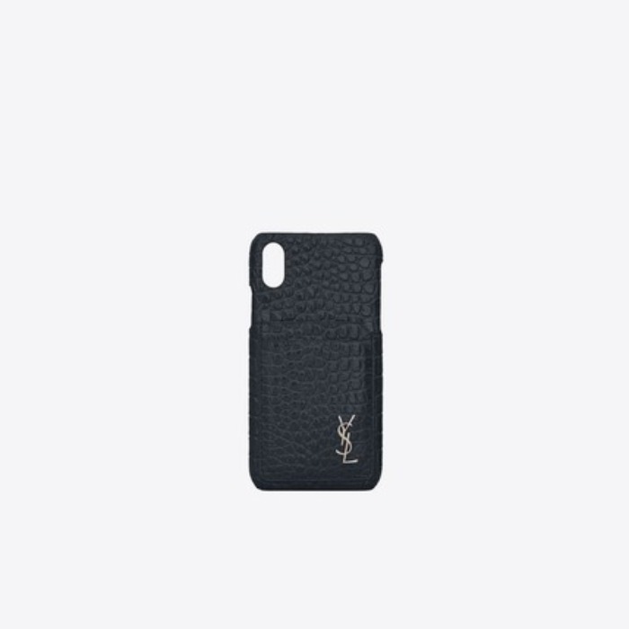 유럽직배송 입생로랑 SAINT LAURENT MONOGRAM iPhone XS case in crocodile embossed shiny leather 541530DND0N1251