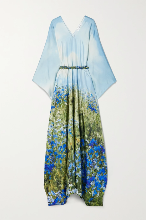 유럽직배송 오스카르데라렌타 OSCAR DE LA RENTA Belted draped floral-print silk-satin twill kaftan 24772899113322631