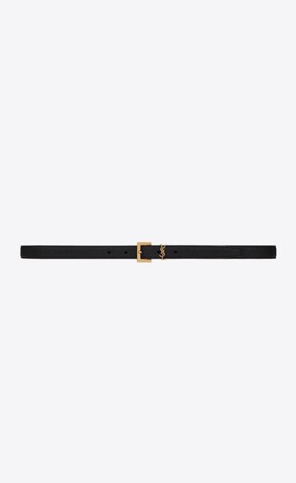 유럽직배송 입생로랑 남성벨트 SAINT LAURENT monogram thin belt with square buckle in grained leather 612616DTI0W1000