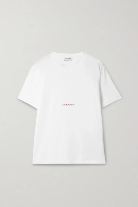 유럽직배송 생로랑 티셔츠 SAINT LAURENT Printed cotton-jersey T-shirt 31840166392300155