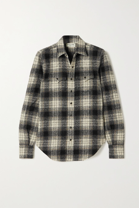 유럽직배송 생로랑 셔츠 SAINT LAURENT Checked wool-flannel shirt 38063312419812451