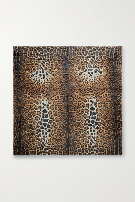 유럽직배송 생로랑 스카프 SAINT LAURENT Leopard-print cashmere and silk-blend scarf 32027475399521522