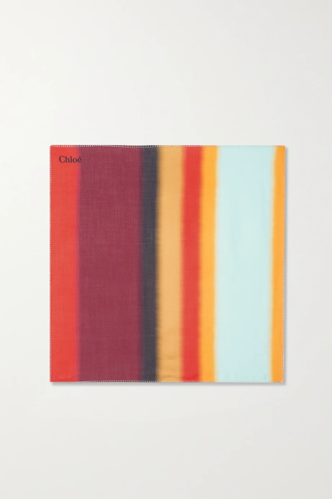 유럽직배송 끌로에 스카프 CHLOÉ Striped cashmere and silk-blend twill scarf 34344356237192724