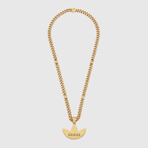 유럽직배송 구찌 목걸이 GUCCI adidas x Gucci gourmette necklace with Trefoil pendant 702926J16318029