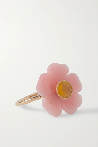 유럽직배송 SOPHIE JOANNE Small Flower 14-karat recycled gold, rhodonite and opal ring 43769801094897417