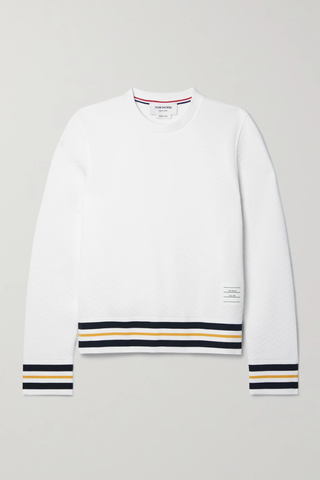 유럽직배송 톰브라운 스웻셔츠 THOM BROWNE Striped cotton-blend jacquard sweatshirt 43769801095258216