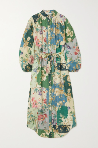 유럽직배송 알레메 원피스 ALÉMAIS Loretta belted floral-print linen midi shirt dress 46376663162489161