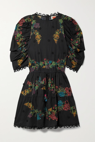 유럽직배송 팜리오 미니원피스 FARM RIO Louise crochet-trimmed floral-print cotton-voile mini dress 1647597278768495