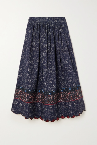 유럽직배송 씨바이 끌로에 스커트 SEE BY CHLOÉ Scalloped patchwork floral-print cotton-poplin midi skirt 1647597285572929