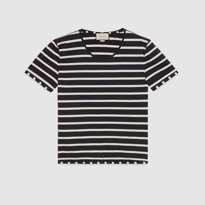 유럽직배송 구찌 GUCCI Striped T-shirt with Gucci label 574931XJBA01180