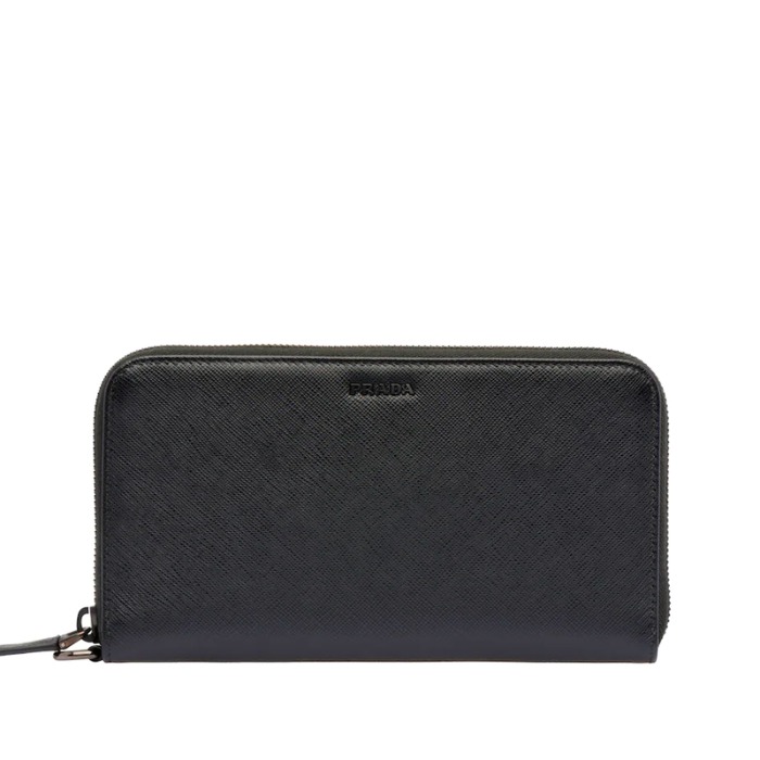 유럽직배송 프라다 사피아노 가죽 지퍼 장지갑 블랙 PRADA Saffiano Leather Zip Around Wallet 2ML028_ZLP_F0002