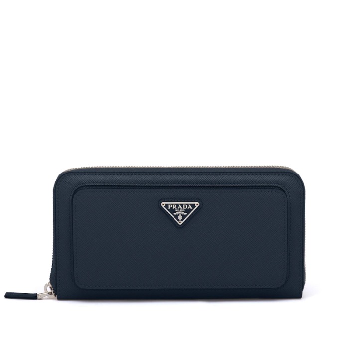 유럽직배송 프라다 사피아노 가죽 지퍼 장지갑 발틱블루 PRADA Saffiano Leather Zip Around Wallet 2ML032_2B8U_F0216