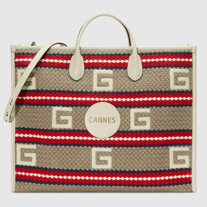 유럽직배송 구찌 GUCCI Gucci Cannes striped tote bag 6303802BMBG9681