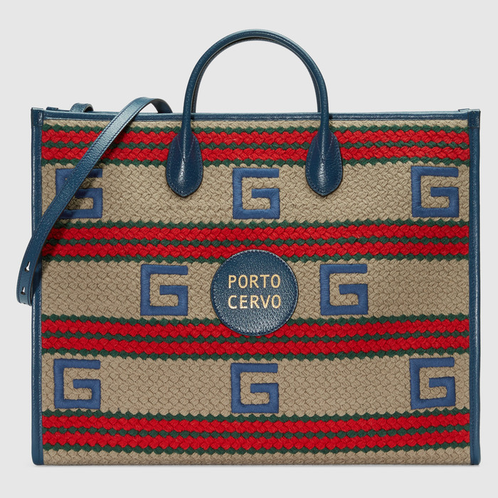 유럽직배송 구찌 GUCCI Gucci Porto Cervo striped tote bag 6303802BMAG9685