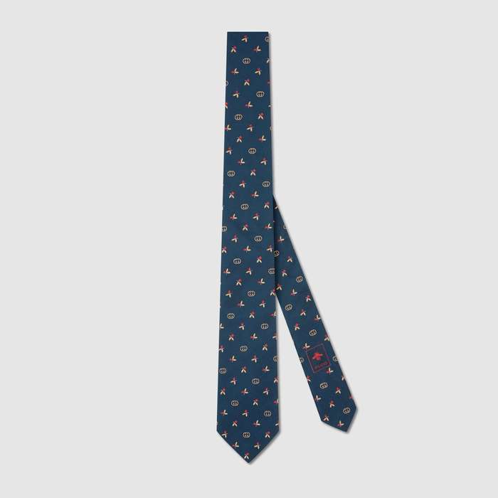 유럽직배송 구찌 GUCCI Gucci Silk tie with flowers and Interlocking G 6438374E0024175