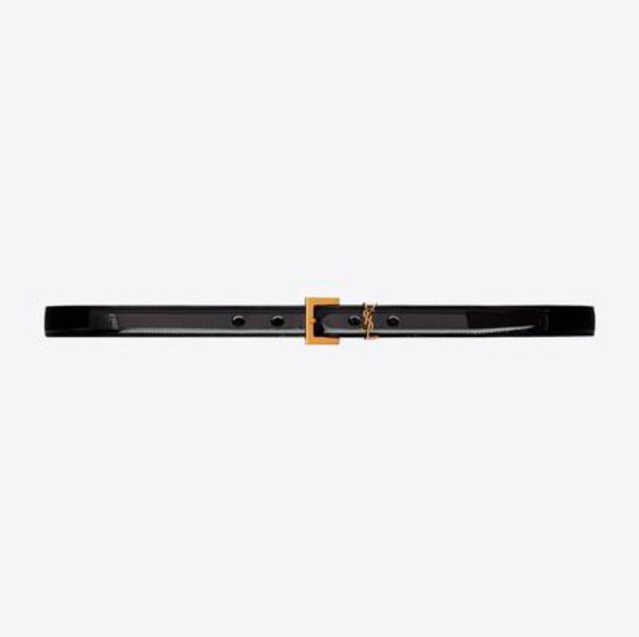 유럽직배송 입생로랑 SAINT LAURENT monogram narrow belt with square buckle in patent leather 5544650UF0W1000