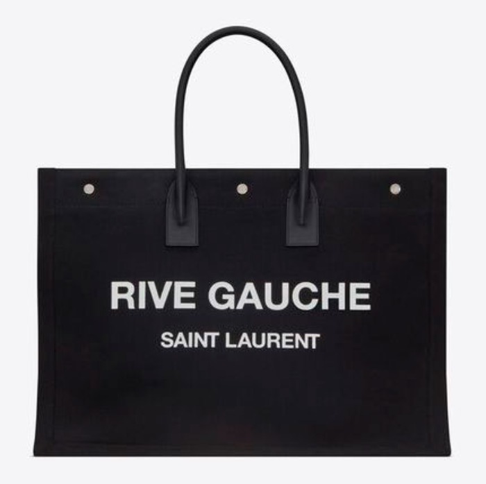 유럽직배송 입생로랑 SAINT LAURENT rive gauche tote bag in linen and leather 50941596N9E1070