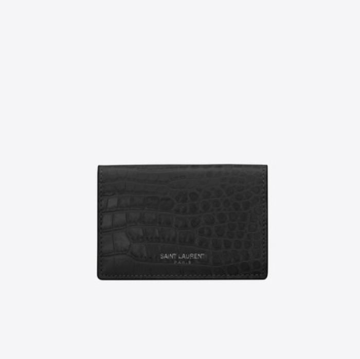유럽직배송 입생로랑 SAINT LAURENT tiny wallet in crocodile embossed shiny leather 459784DND1N1000