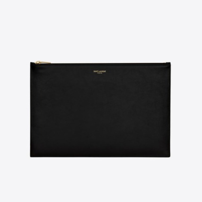 유럽직배송 입생로랑 SAINT LAURENT SAINT LAURENT large flat pouch in shiny leather 63514303P0J1000