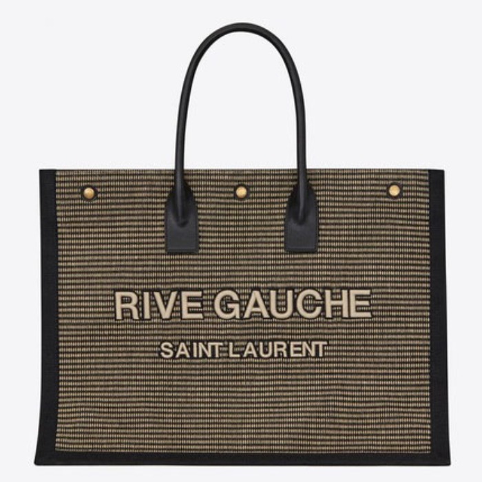 유럽직배송 입생로랑 SAINT LAURENT RIVE GAUCHE tote bag in embroidered cotton and linen 499290H793W1075