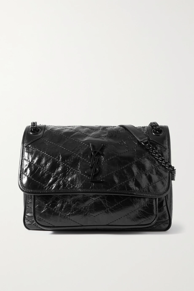 유럽직배송 생로랑 니키 숄더백 SAINT LAURENT Niki medium quilted crinkled glossed-leather shoulder bag 20346390236013668