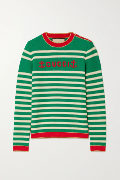 유럽직배송 구찌 스웨터 GUCCI Intarsia striped cotton sweater 45666037504248044