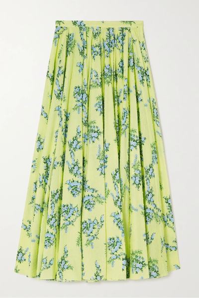 유럽직배송 에밀리아 윅스테드 스커트 EMILIA WICKSTEAD Rhea floral-print Swiss-dot cotton-blend seersucker midi skirt 38063312420435590