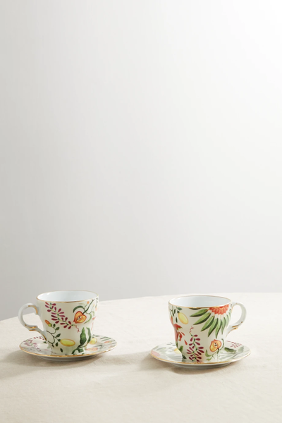 유럽직배송 라더블제이 LA DOUBLEJ Set of two gold-plated porcelain espresso cups and saucers 45666037505241101