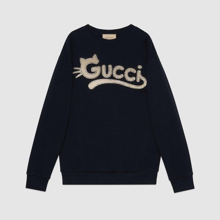유럽직배송 구찌 GUCCI Gucci - Gucci kitten logo sweatshirt 617964XJDDK4330