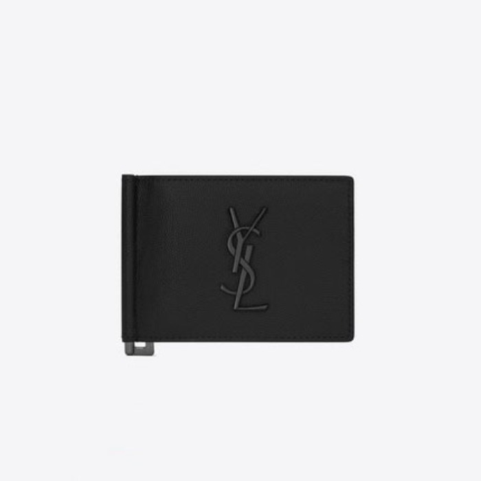 유럽직배송 입생로랑 SAINT LAURENT MONOGRAM wallet with bill clip in grain de poudre embossed leather 485630BTY0U1000