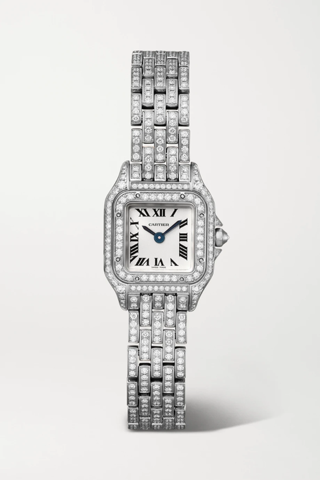 유럽직배송 까르띠에 CARTIER Panthère de Cartier 25mm mini rhodium-plated 18-karat white gold diamond watch 22527730565745449
