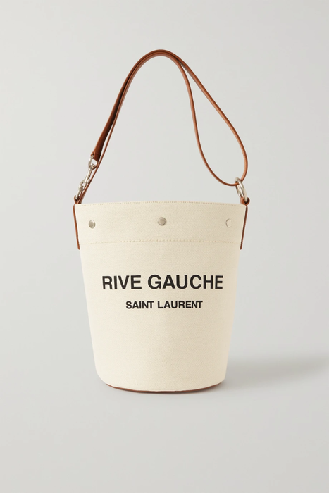 유럽직배송 생로랑 리브고쉬 버킷백 SAINT LAURENT Rive Gauche leather-trimmed printed cotton-canvas bucket bag 20346390236017020