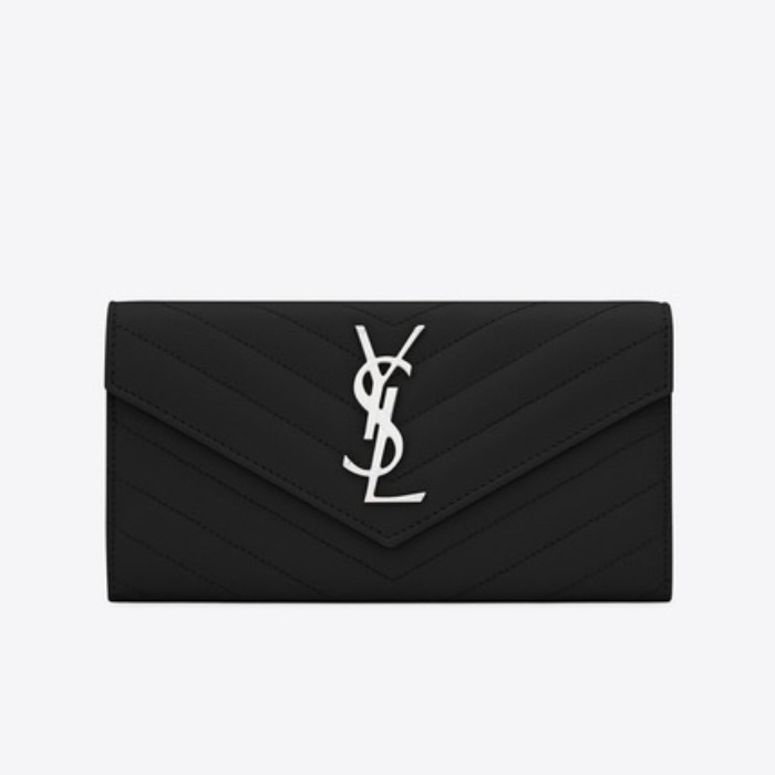 유럽직배송 입생로랑 SAINT LAURENT Monogram large flap wallet in grain de poudre embossed leather 372264BOW021000