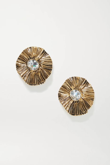 유럽직배송 생로랑 SAINT LAURENT Gold-tone crystal clip earrings 31432202865202359