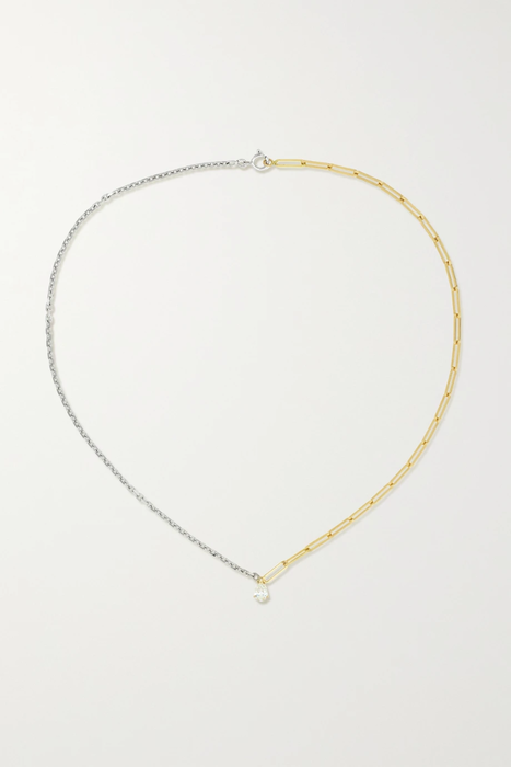 유럽직배송 이본레옹 목걸이 YVONNE LÉON 18-karat yellow and white gold diamond necklace 19971654707456217