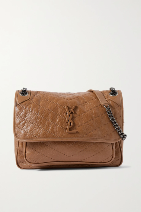 유럽직배송 생로랑 니키 숄더백 SAINT LAURENT Niki medium quilted crinkled-leather shoulder bag 4394988608616868