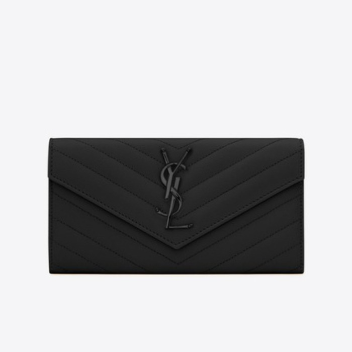 유럽직배송 입생로랑 SAINT LAURENT Monogram large flap wallet in grain de poudre embossed leather 372264BOW081000
