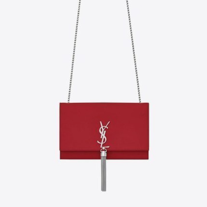 유럽직배송 입생로랑 SAINT LAURENT Medium KATE chain bag tassel in red leather 354119C150N6805