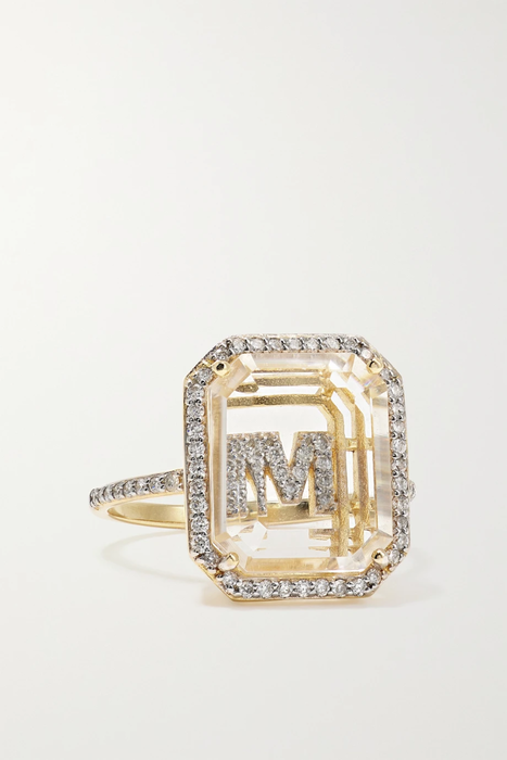 유럽직배송 MATEO 14-karat gold, crystal and diamond ring 17428787259244472