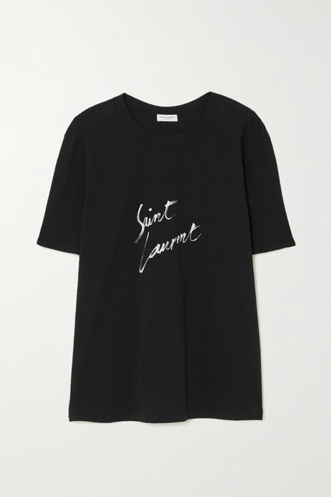 유럽직배송 생로랑 티셔츠 SAINT LAURENT Printed cotton-jersey T-shirt 22527730566238143