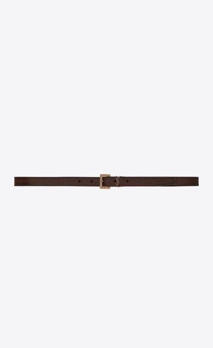 유럽직배송 입생로랑 남성벨트 SAINT LAURENT monogram thin belt with square buckle in leather 6126160H70B2032