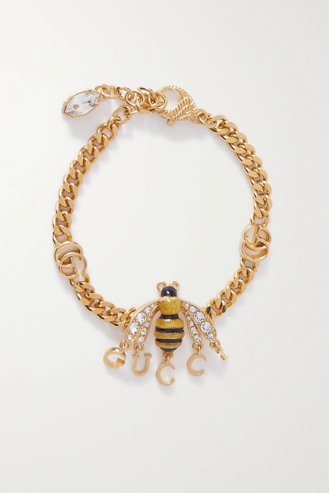 유럽직배송 구찌 팔찌 GUCCI Gold-tone, crystal and enamel bracelet 29419655932362046